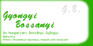 gyongyi bossanyi business card
