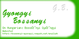 gyongyi bossanyi business card
